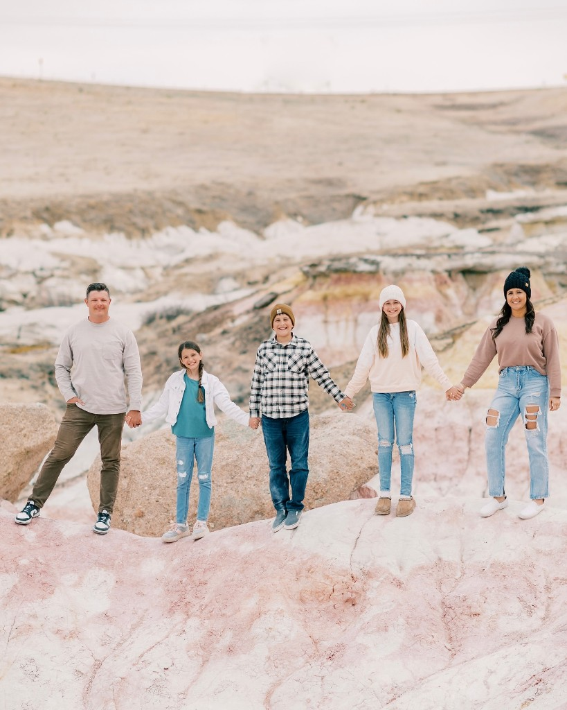 Ryan Stacey with family outdoors